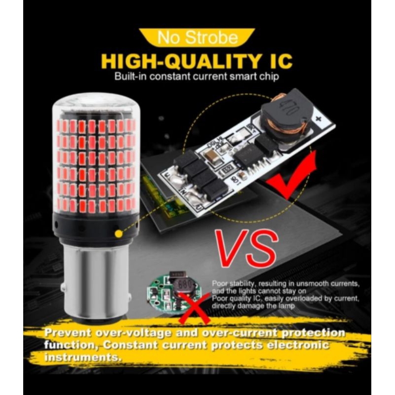 Lampu Stop LED Motor Mobil BAY15D 1157 Senja Rem STROBO