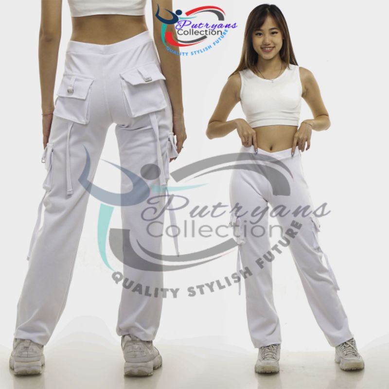CELANA SENAM KARGO PUTIH WANITA