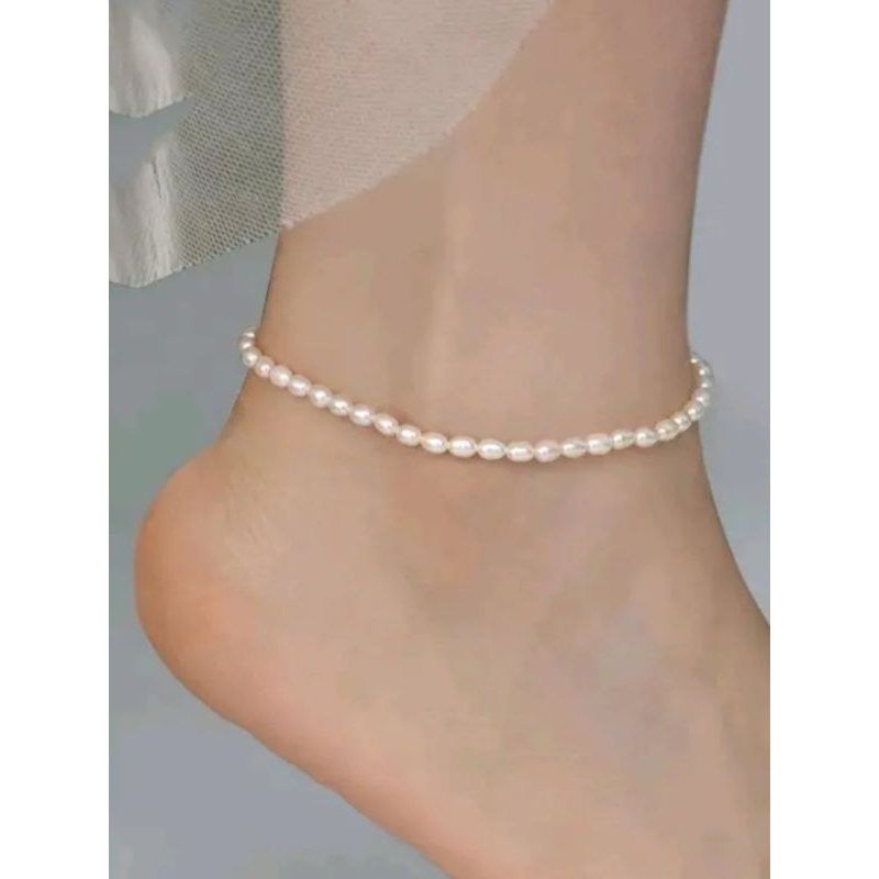 gelang kaki mutiara  asli Lombok