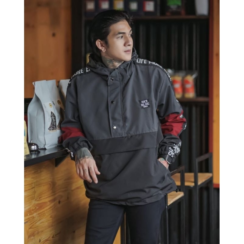 Jaket Pria Cagoule 3D Warna Salvio Hexia