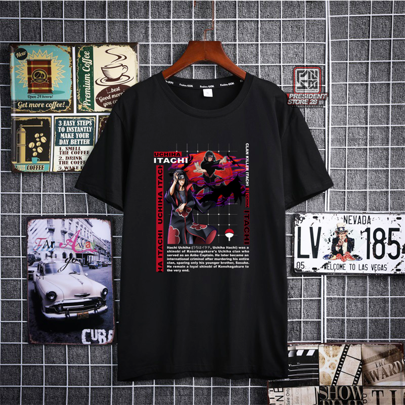 Kaos Anime Uchiha Sasuke dan Itachi Cotton Combed 30s Tangan Pendek - Kaos pria distro bahan katun