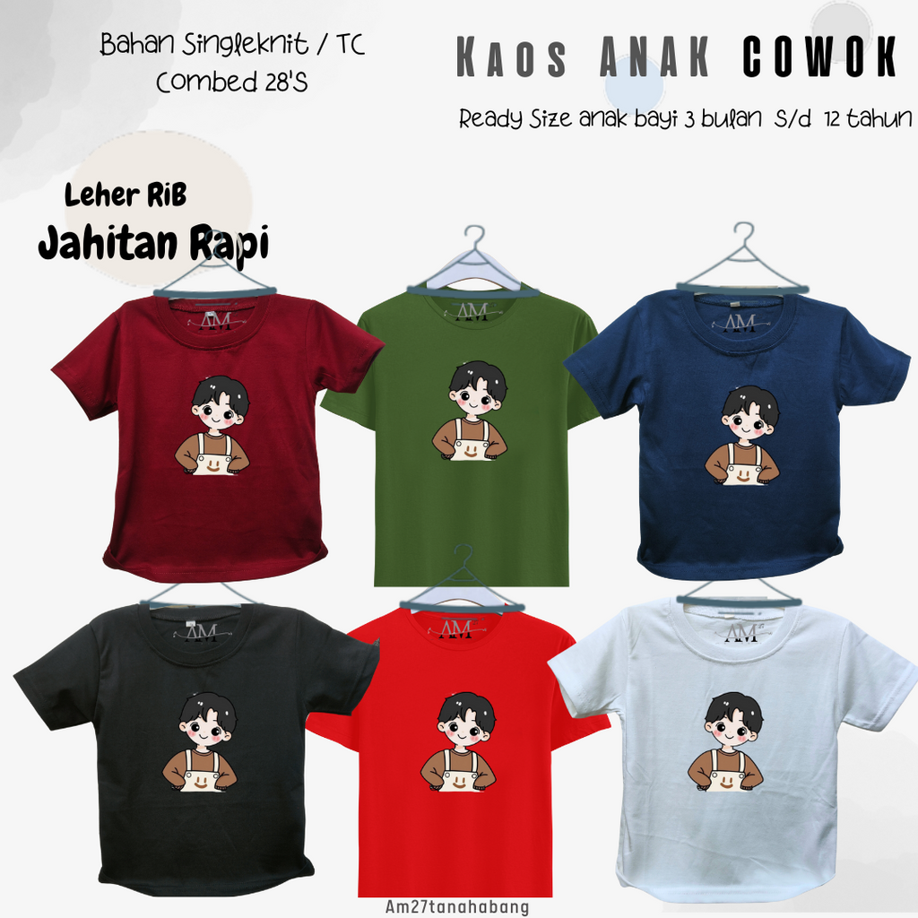 Baju Anak Cowok 3 bulan-10 tahun BOY - Kaos004