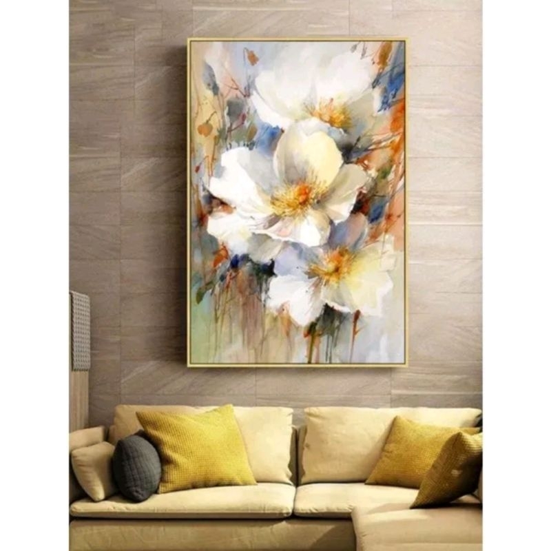 lukisan bunga modern dinding kamar tidur hiasan dindig ruang tamu