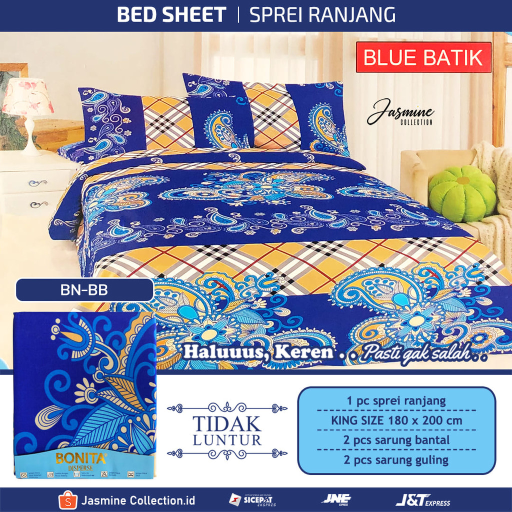Sprei BONITA DISPERSE King Size 180 x 200 (BLUE BATIK) BN-BB