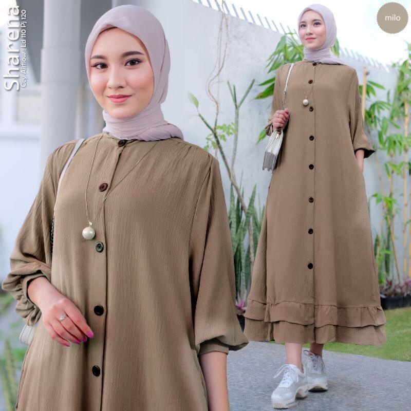 Baju Wanita Gamis Saharena crinkle