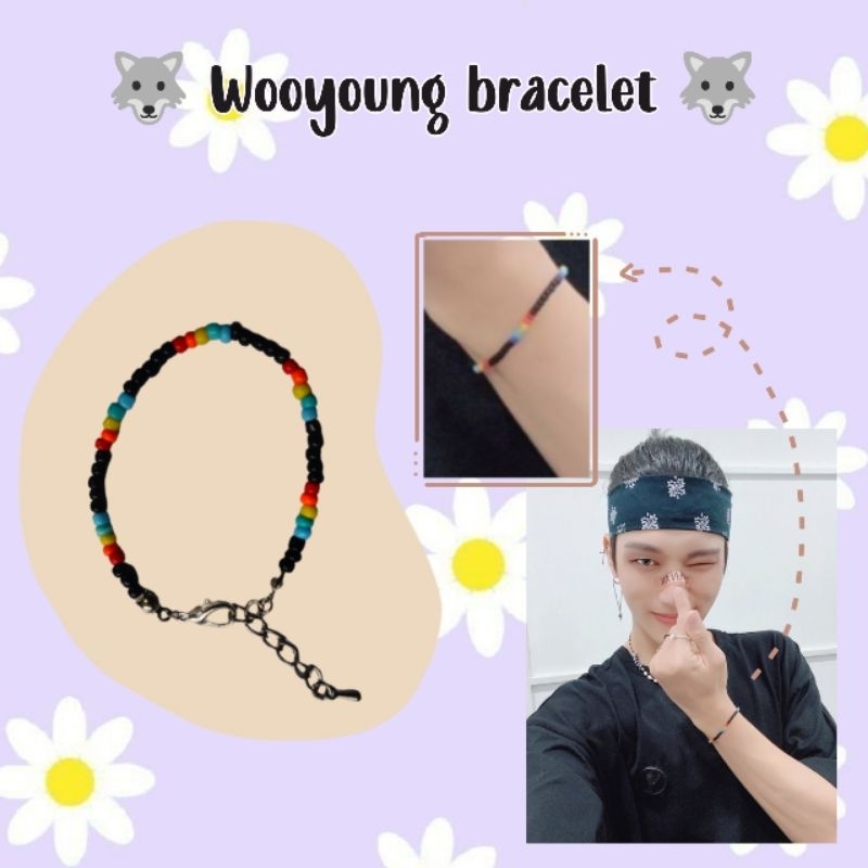 Wooyoung Ateez bracelet / gelang kpop / gelang manik Wooyoung Ateez