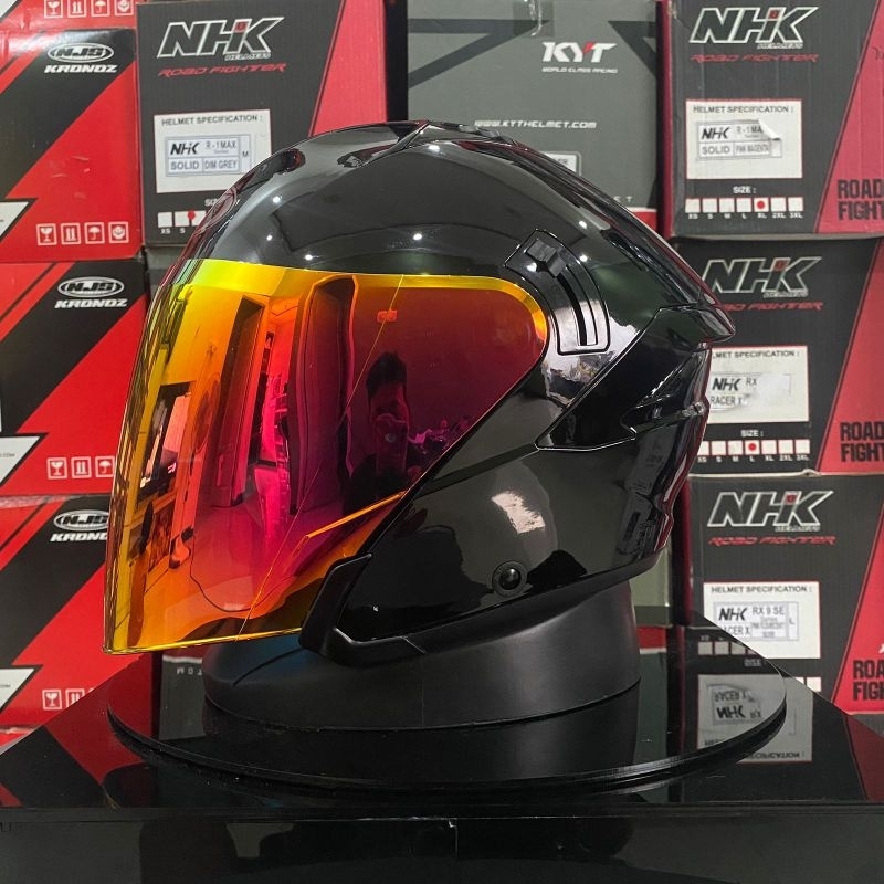HELM KYT NFJ PAKET GANTENG VISOR IRIDIUM