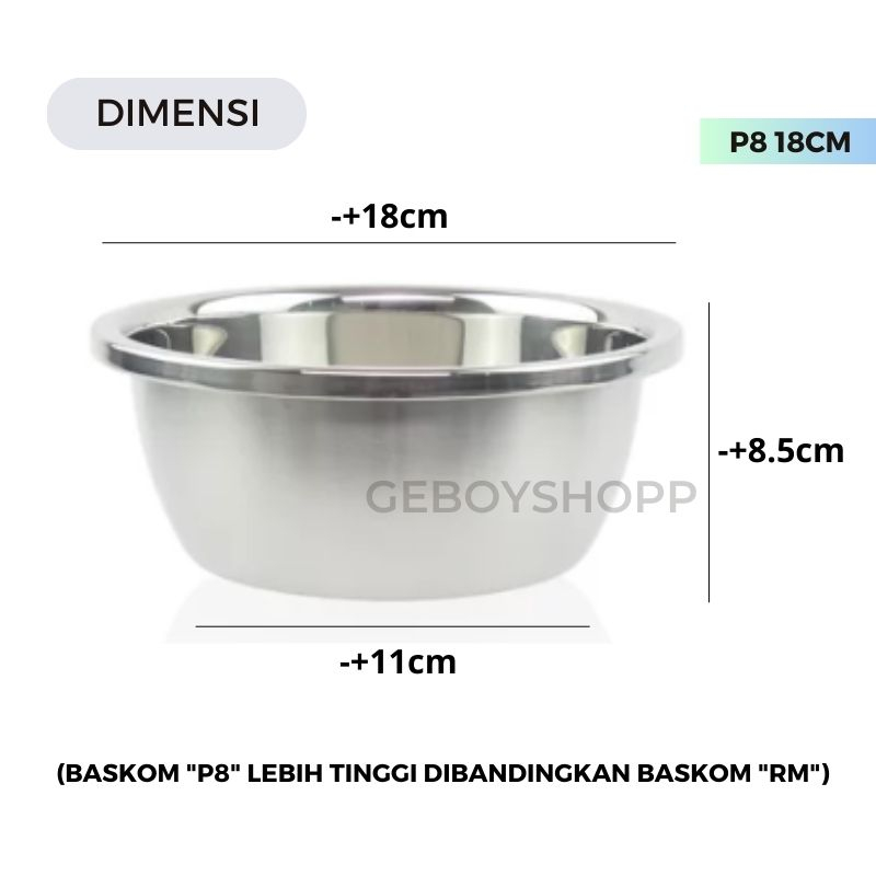 Baskom Stainless / Baskom Tinggi / Mixing Bowl Serbaguna Stainless Premium High Quality Anti Karat Small