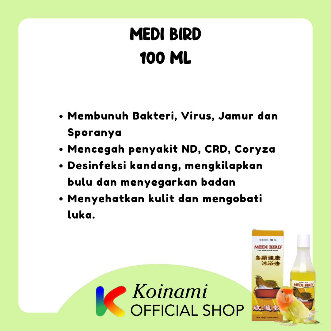 MEDI BIRD 100 ML OBAT SHAMPO BURUNG PEMBASMI KUTU - MEDI BIRD 100ML / Medion