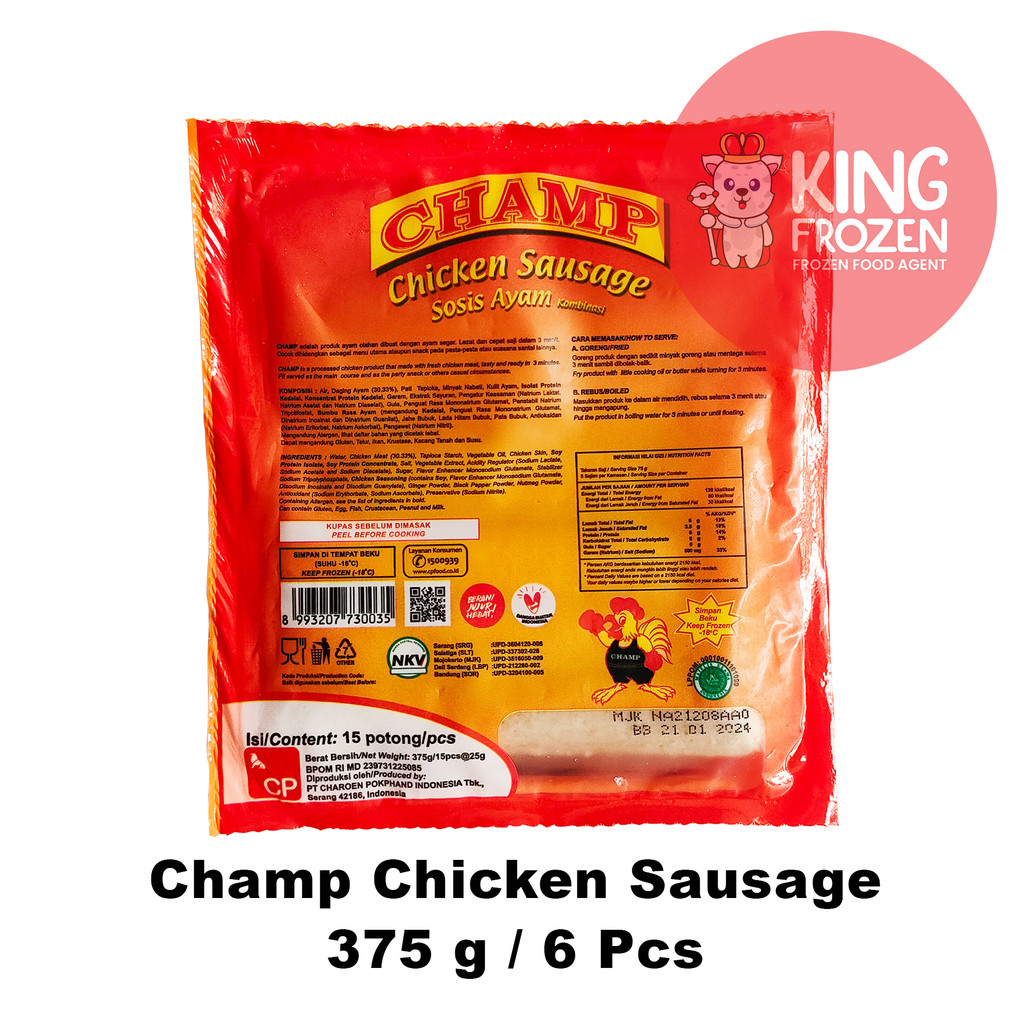 

Champ Chicken Sausage Sosis Ayam Isi 15 pcs