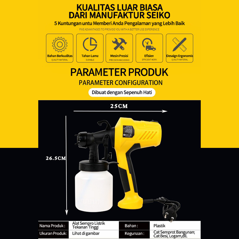 800ML 400Watt Electric Spray Gun / mesin cat semprot listrik / mesin semprot spray gun/Alat Semprot