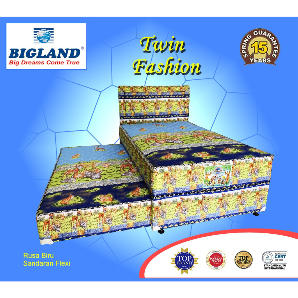 Springbed Bigland Twin Rusa Biru ukuran 120x200 Manado