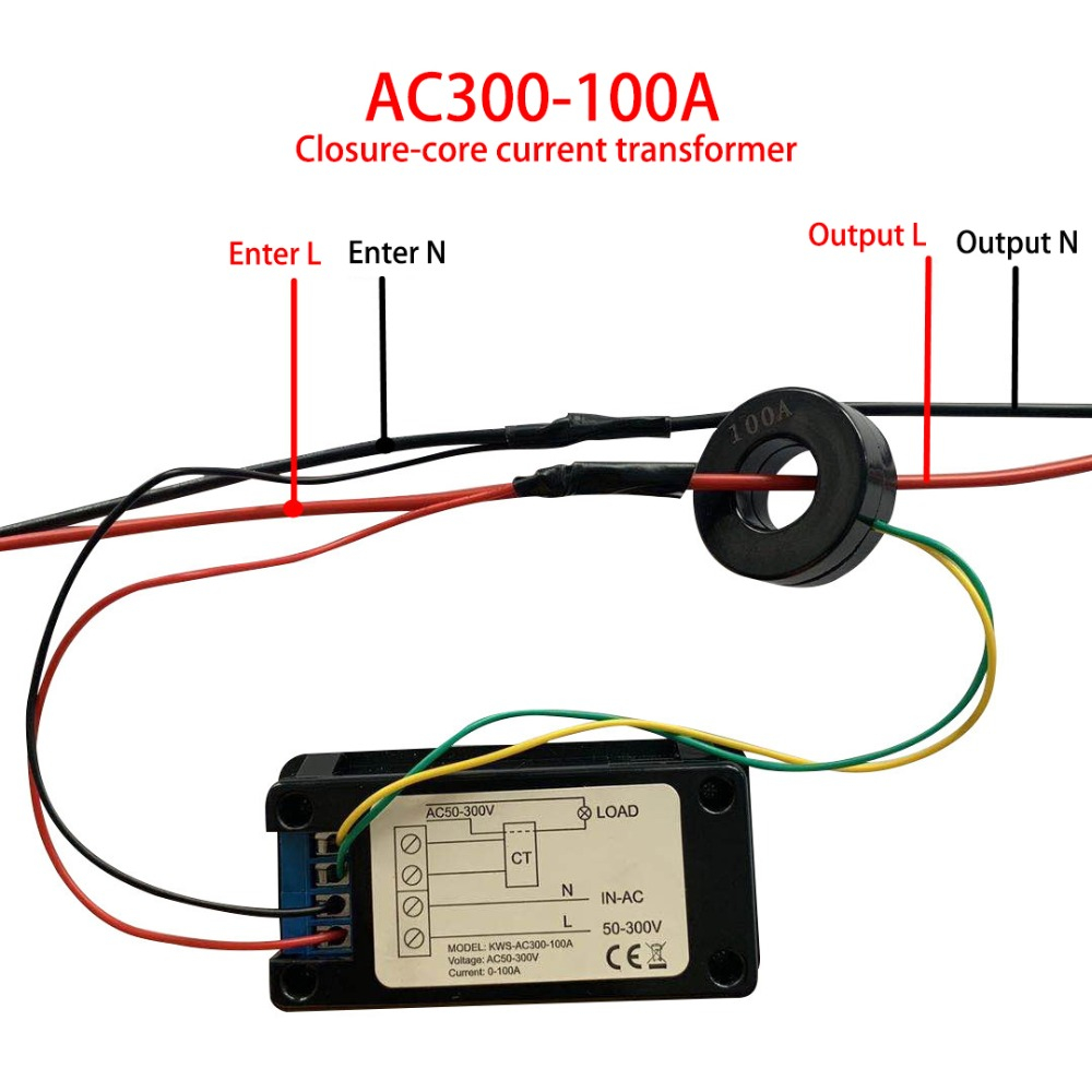 Voltmeter Digital 6in1 KWS-AC300 AC 50-300V 100A dengan Fungsi Reset