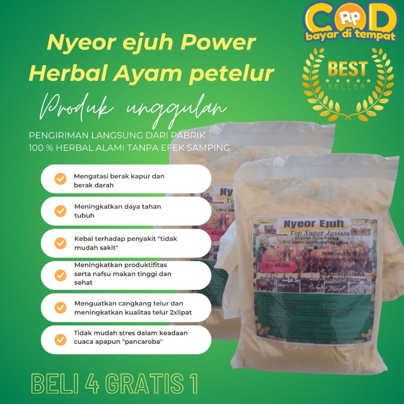 jamu herbal ayam petelur power nyeor ejuh untuk ternak ayam petelur