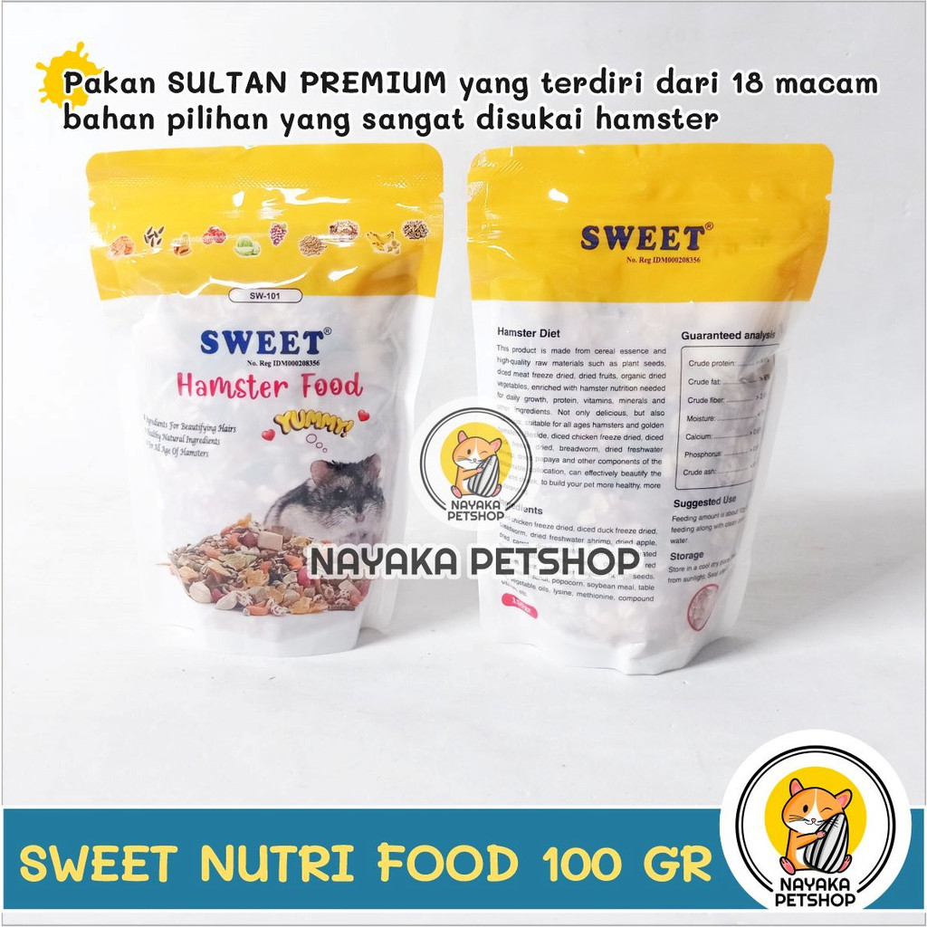 Sweet Nutri Hamster Food 150 gr Pakan Premium Hamsfood Hamfood Nutritious Makanan Racikan Mix