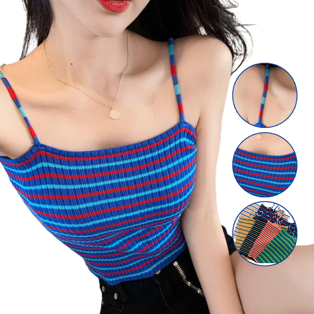 YS6087 TANK TOP bergaris/new stayle/dalaman seksi wanita-YOSINOGAWA