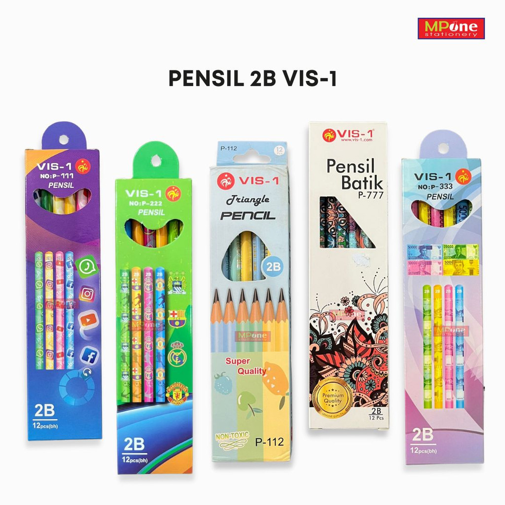 

(1 KOTAK) Pensil 2B Pensil Motif Lucu 2B VIS-1