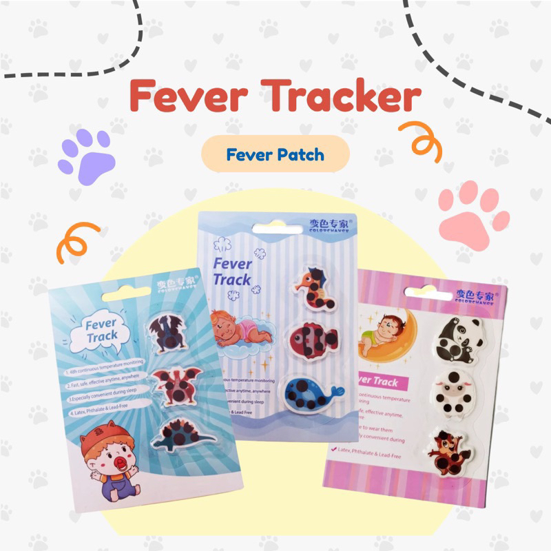 Stiker Termometer Anak Suhu Badan Fever Track Dahi 48jam Demam Bayi Anak Dewasa Bisa dipakai berulang