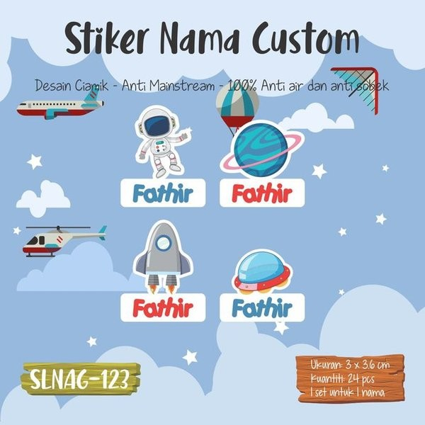 STIKER ANAK WATERPROOF CUSTOM NAMA LUCU TERMURAH BERBAGAI MODEL KEKINIAN VIRAL