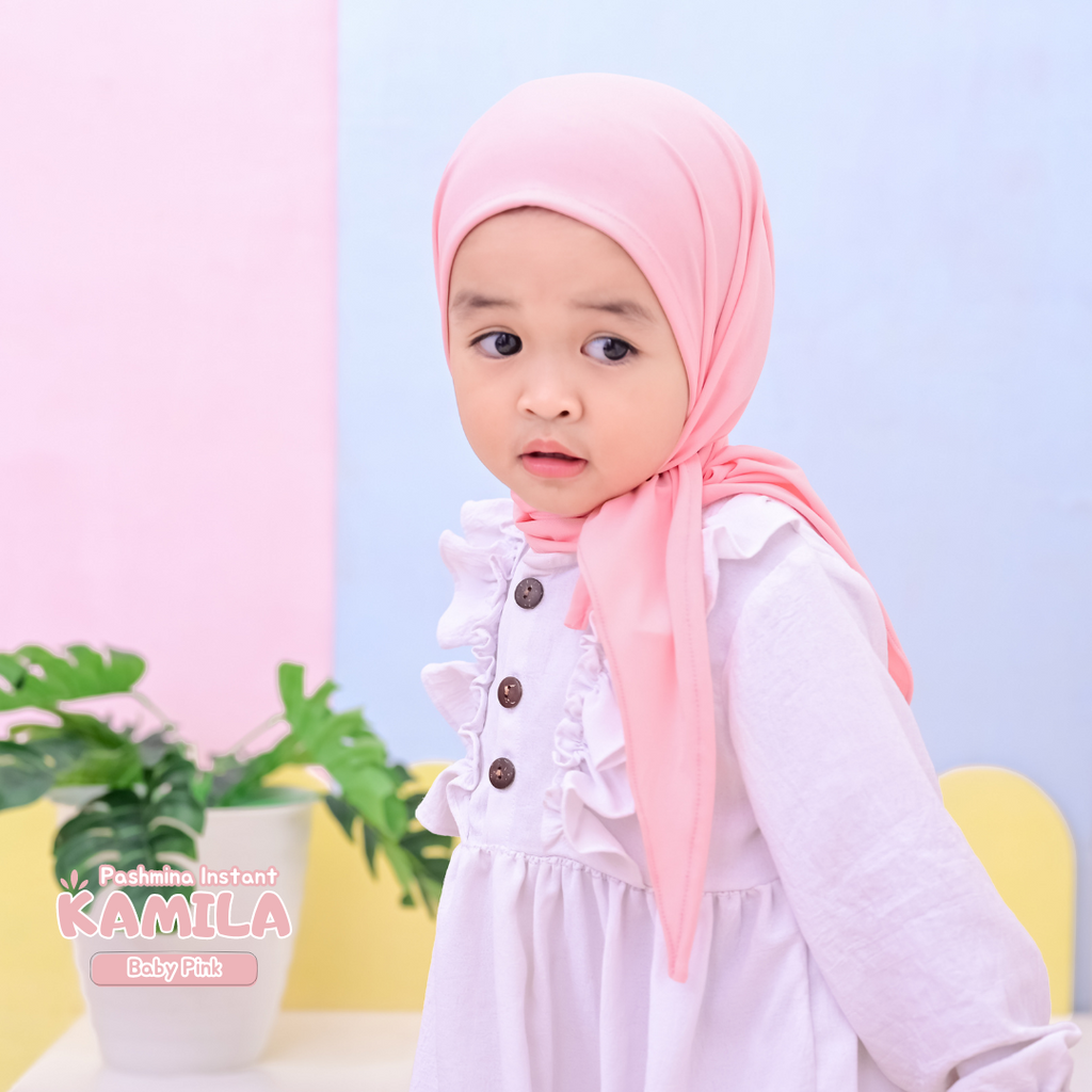 Nauree - Pashmina Instant Kamila Kerudung Untuk Anak Perempuan Umur 1 2 3 4 5 6 7 8 9 Tahun Jilbab Bahan Jersey Ity Premium Lucu Motif Menawan Trendi Lembut Nyaman Modis Stylish Praktis Hijab Inner Ringan Adem Menggemaskan