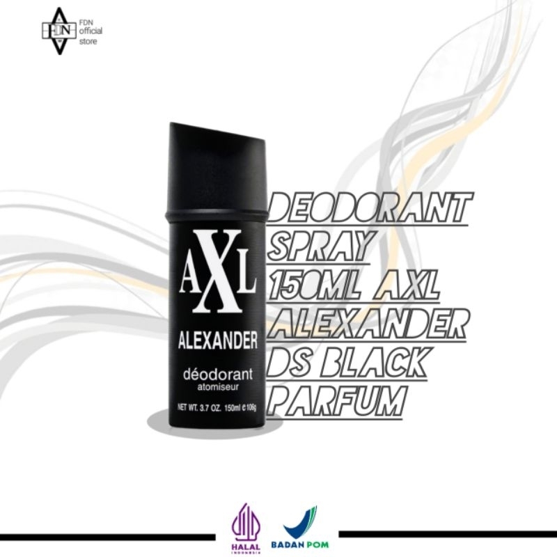 DEODORANT PARFUM SPRAY 150ML AXL ALEXANDER DS BLACK PARFUM PRIA/WANITA