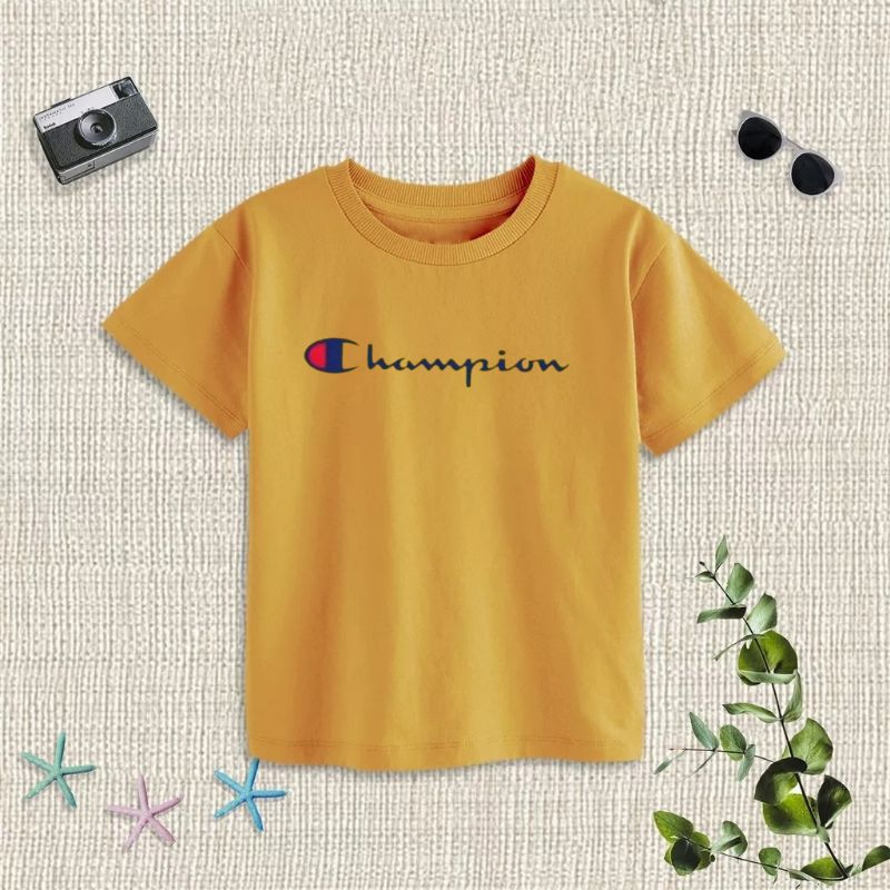 Kaos Anak Logo Champion ( Umur 2 - 13 Tahun ) Cowok Cewek