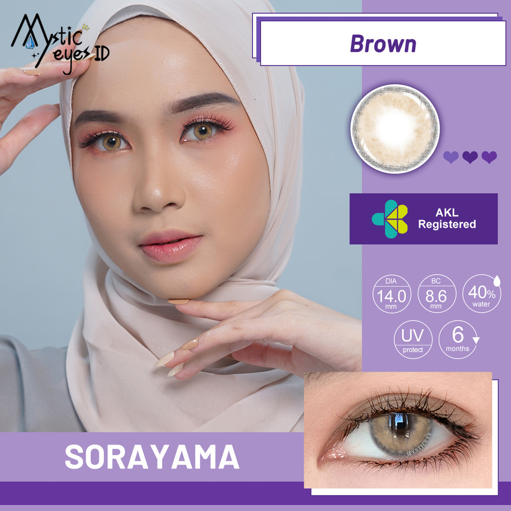 [✅COD] MYSTICEYES SOFTLENS Sorayama SERIES Grey Brown Green Blue COLOR CONTACT LENS  NORMAL 14.0 MM