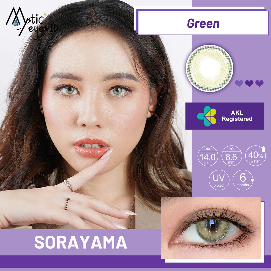 [✅COD] MYSTICEYES SOFTLENS Sorayama SERIES Grey Brown Green Blue COLOR CONTACT LENS  NORMAL 14.0 MM