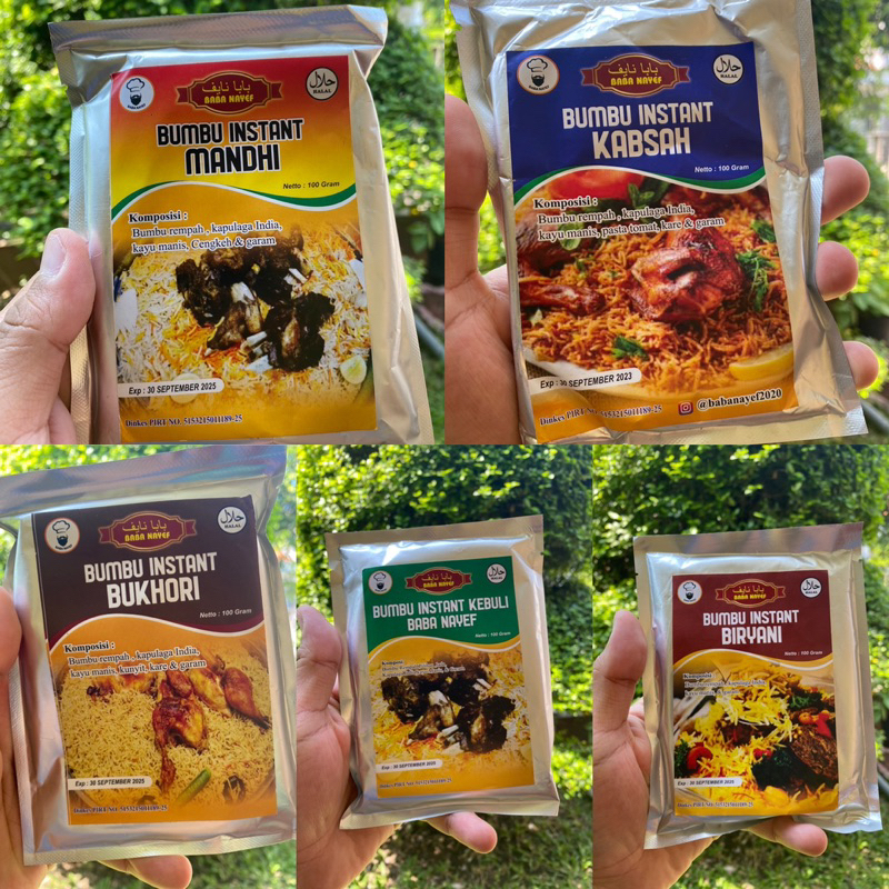 

Bumbu Instant Kabsah Kebuli Briyani Mandhi Bukhori Baba Nayef dan Kamil 100gr