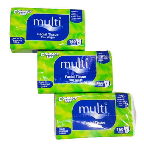 Tisu Tessa Multi 160 Sheets 2 Ply MP11 compack size / Tissue Facial Soft Pack 160s / Tisu wajah 2ply 160 sheet higienis