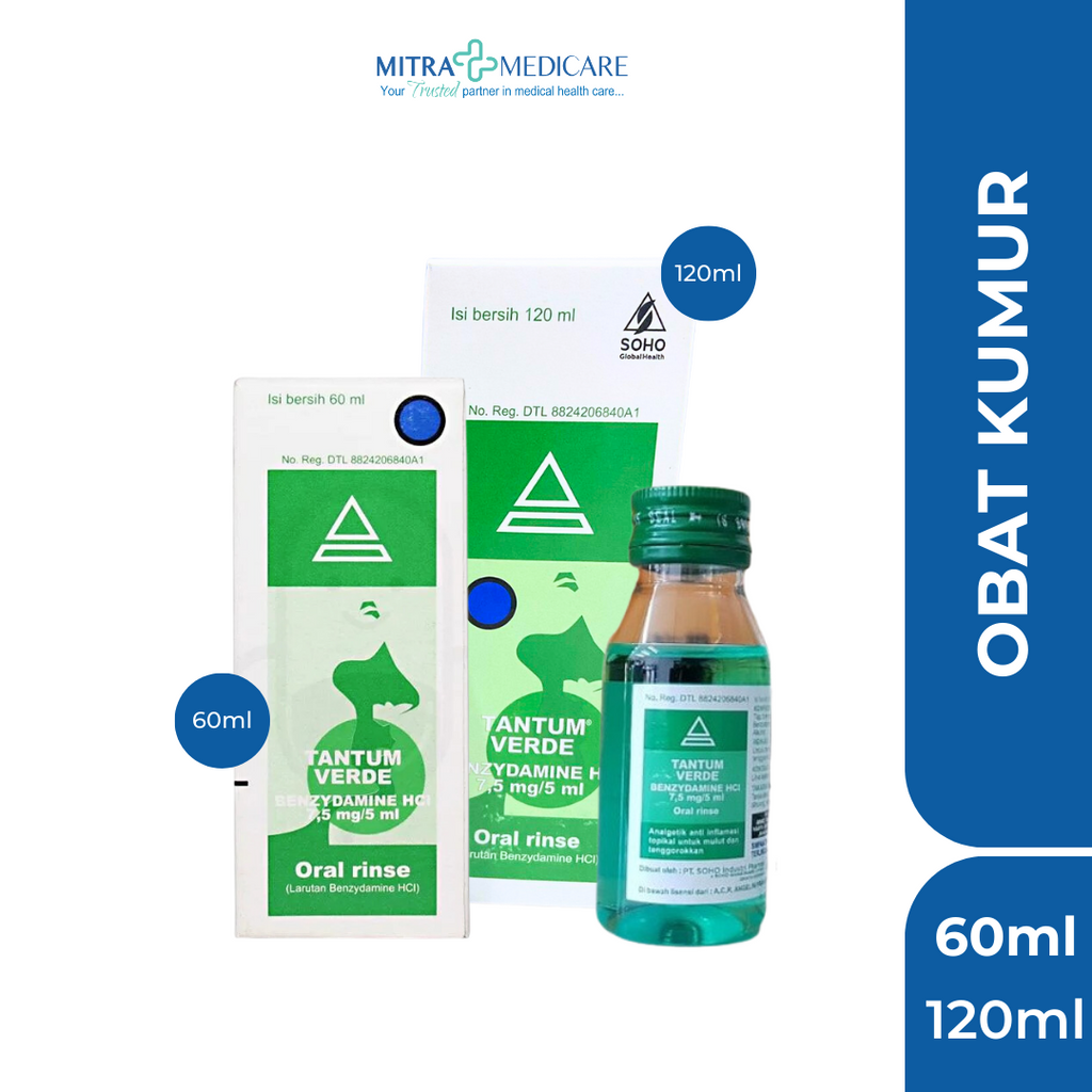 [SAMEDAY] OBAT KUMUR TANTUM VERDE 60ml | Mouthwash |  Larutan Benzydamine HCI 100% ORIGINAL