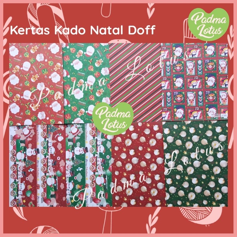 Kertas Kado Natal isi 10 christmas wrapping paper