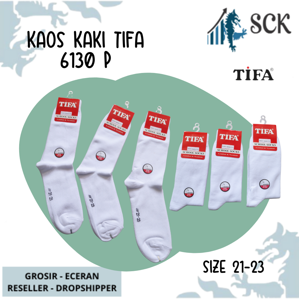 Kaos Kaki Sekolah TIFA 6130 Polos Putih Casual/ Kaus Kaki Halus