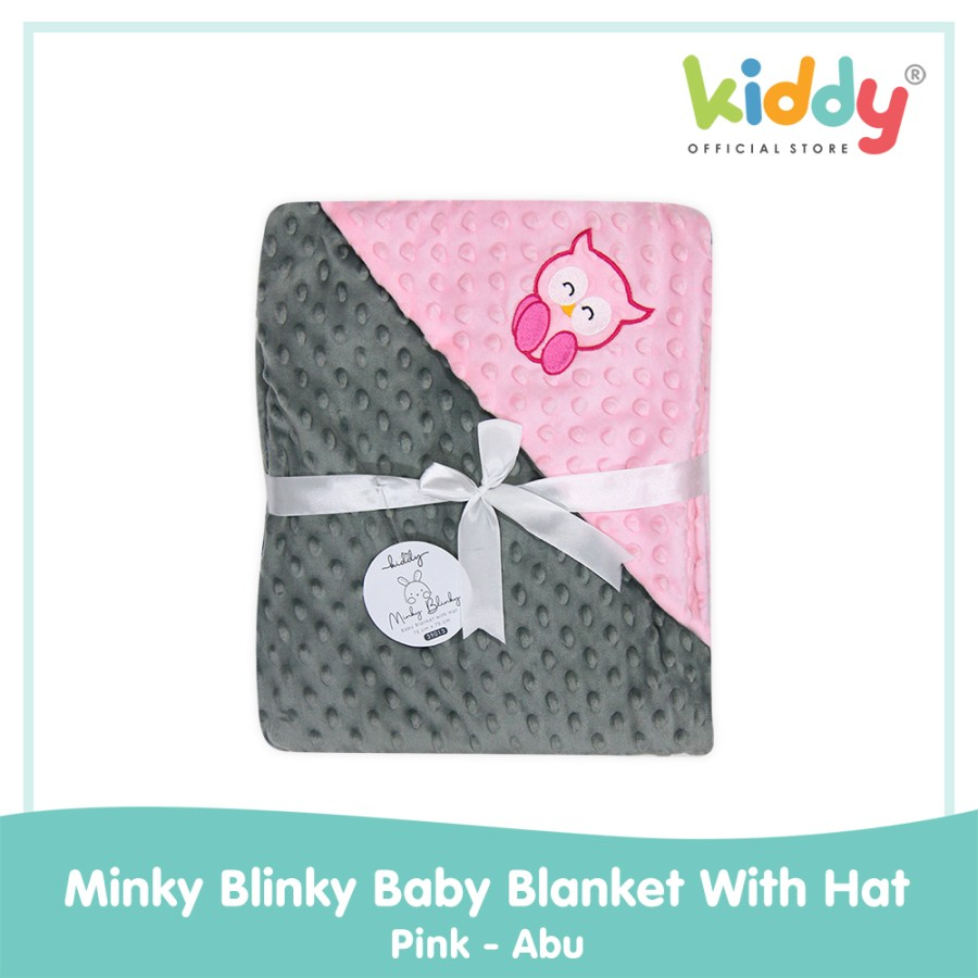 Minky Blinky Baby Blanket with Hat / Selimut bayi dengan Topi - 39017