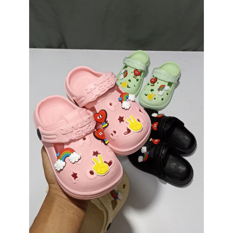 (COD) Sandal karet Anak BAIM variasi mainan /Sandal Selop Anak dengan tali belakang size 18-29