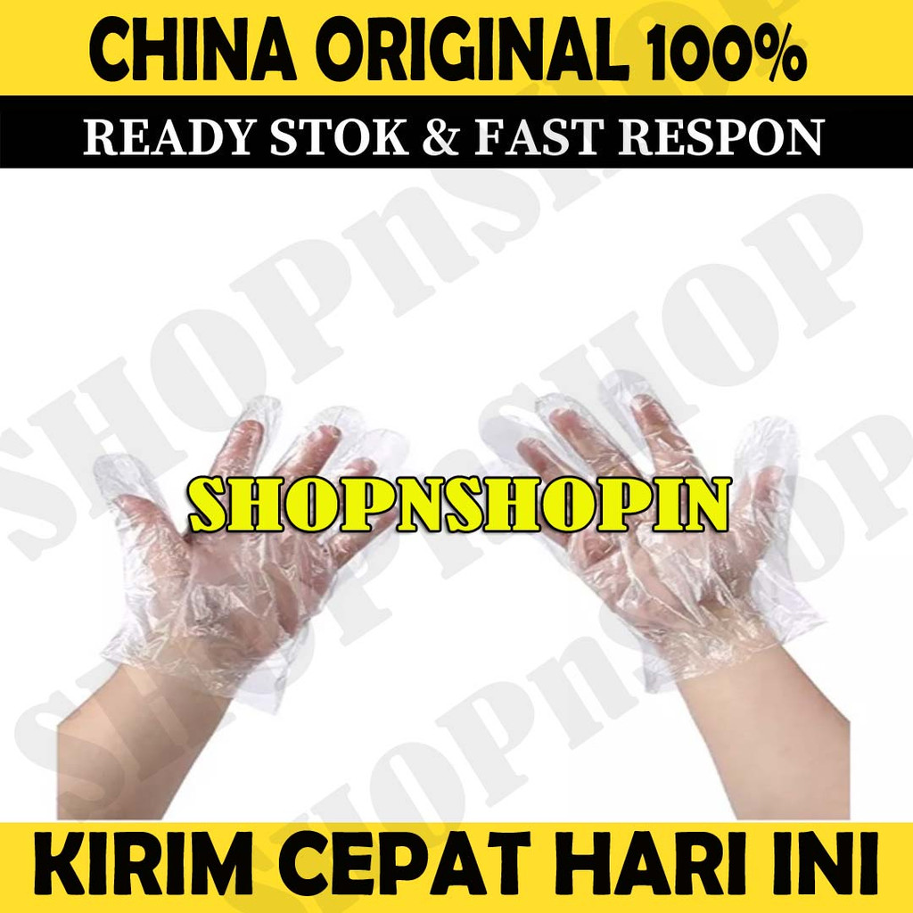 Sarung Tangan Plastik 100 pcs Tebal Food Grade sekali pakai