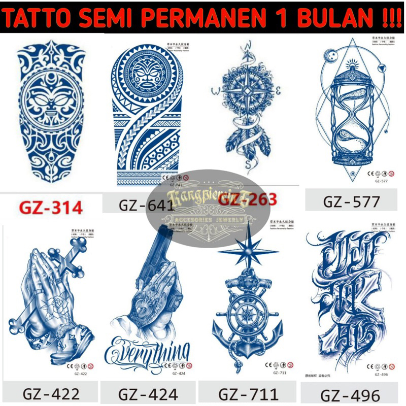 Tatto temporary premium kuat 1 bulan anti air / tatto yakuza jepang temporer 1 bulan