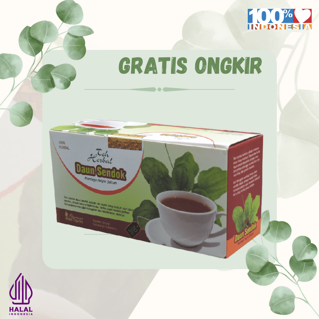 

Teh Celup Daun Sendok Tazakka Asli isi 20 kantong herbal mengobati nyeri sendi asam urat dan reumatik Halal Original.