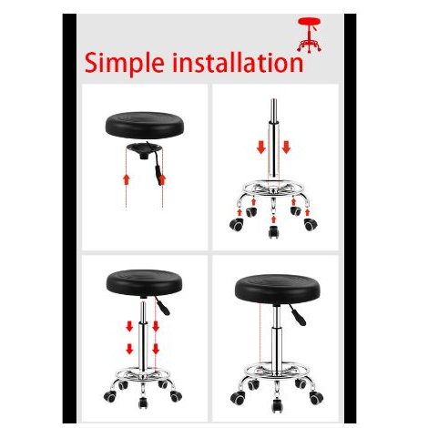 Kursi Bar Hidrolik Bulat Roda Barstool Bangku Kantor Roda Stool Kursi Salon JBY-7