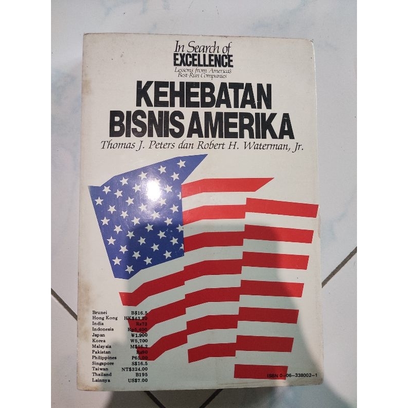 buku langka cover pertama in search of excellence kehebatan bisnis amerika