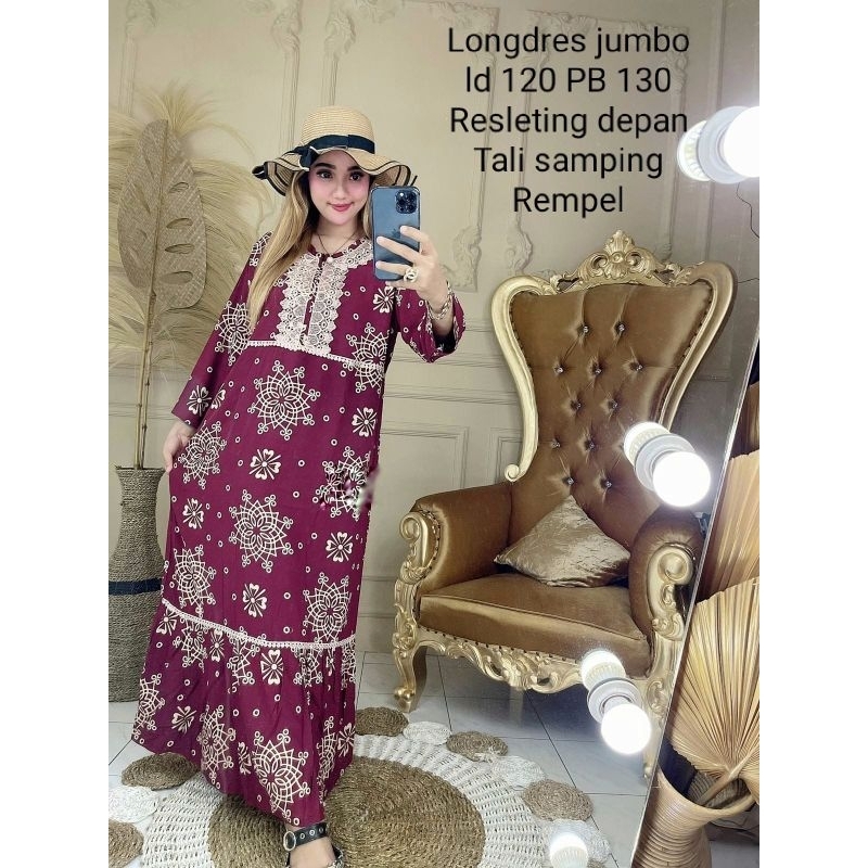 Baju Daster  Gamis Long Dress Longdress Longdres Jumbo ld 120 Arab Arabian  Renda Dubai  Zema Renda 