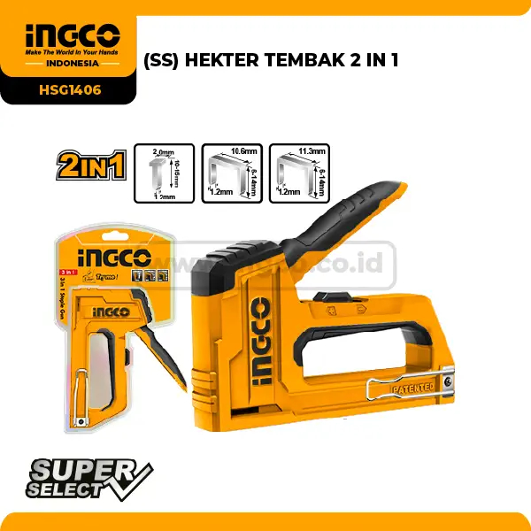 

Staple Gun 2 in 1 Tembak INGCO HSG1406 Jok Hekter Staples Stapler Paku