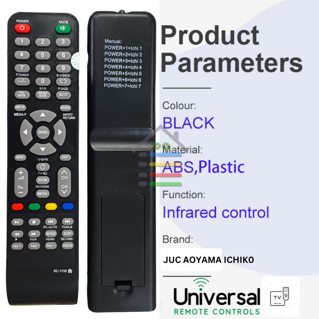 REMOTE TV JUCC ICHIK0 AOYMA UNIVERSAL MULTIFUNGSI LCD LED