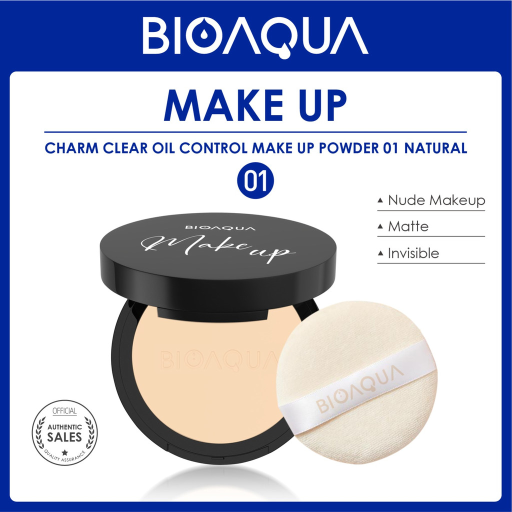 Hope Store - BPOM Bioaqua Compact Powder Make Up Professional Pressed Bedak Glowing Tahan Lama Anti Air