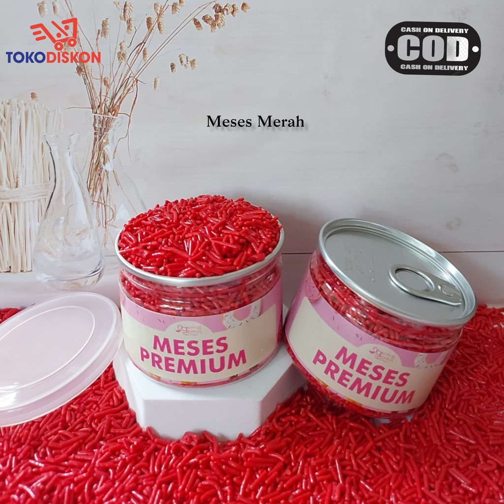 

Can Meses Warna Merah Butiran Coklat Sprinkle Topping Kue Donut Bolu Kualitas Premium