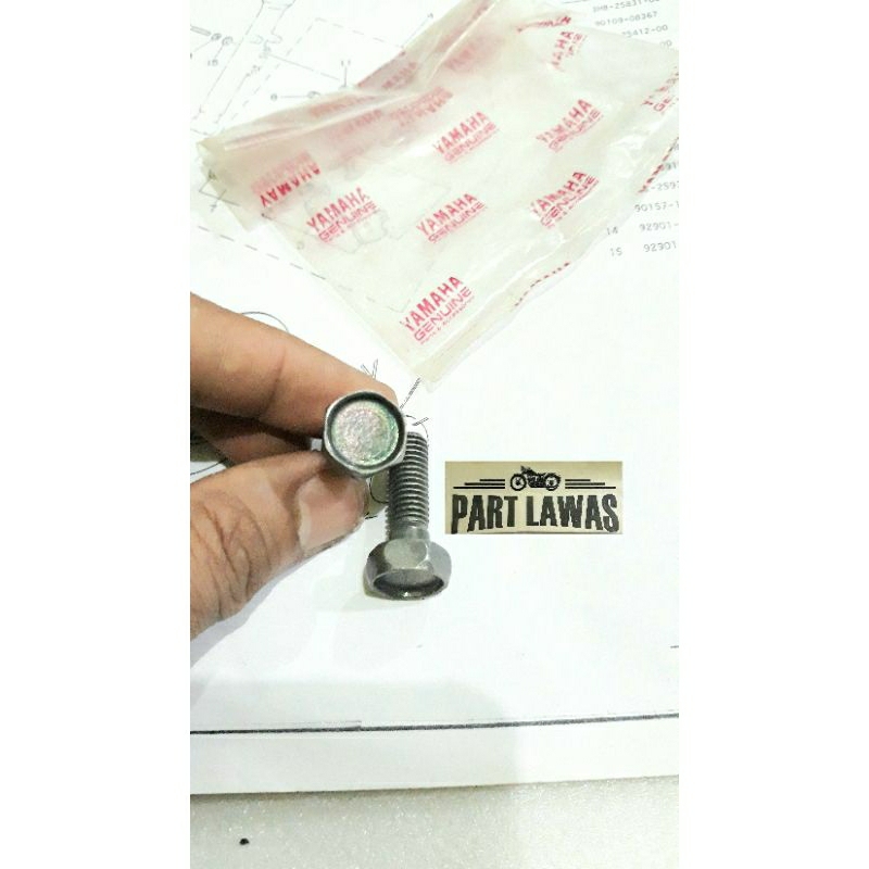BOLT DISC BRAKE RIGHT 90109-08367 BAUT CAKRAM PIRINGAN DEPAN RX KING KUNCI 14 ORIGINAL ORI NOS