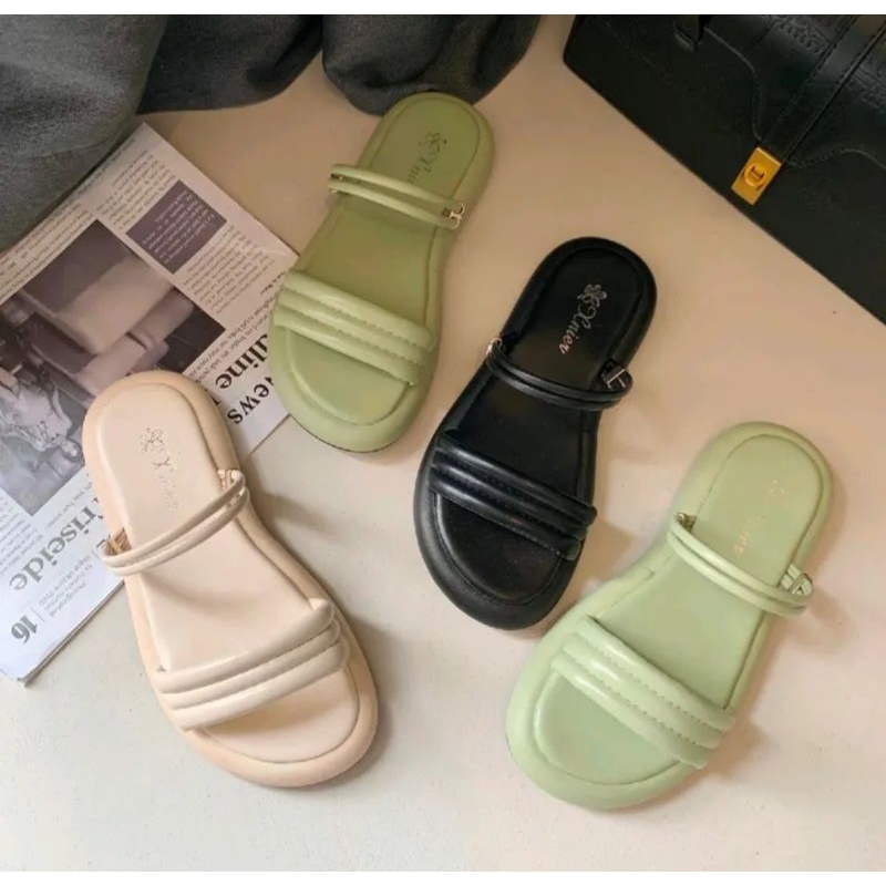 TmO - 8.8 Sale new arrival Wedges VIOLA EXPAND 3CM/Sandal Gunung fashion terbaru kekinian/sandal wanita Slop gunung/sandal gunung tali kekinian Bisa Cod Termurah/sandal santai wanita fashion