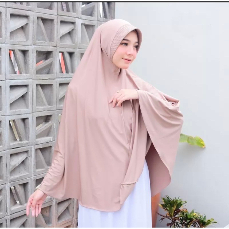 Hijab Bergo Hamidah Spandek Jersey Jilbab Instant Kerudung Size XL Khimar Jumbo