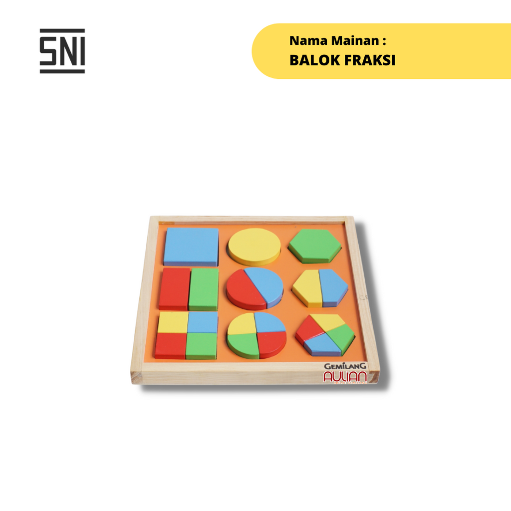 MAINAN EDUKASI ANAK / MAINAN KAYU / APE PAUD - BALOK FRAKSI