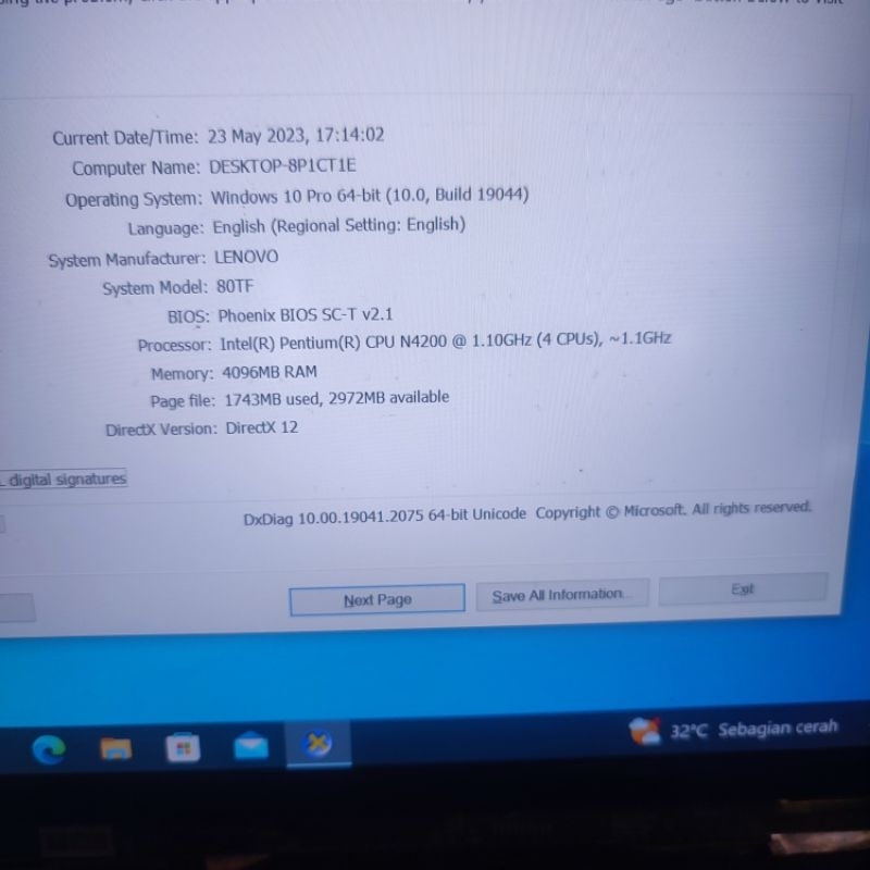 motherboard laptop lenovo V110